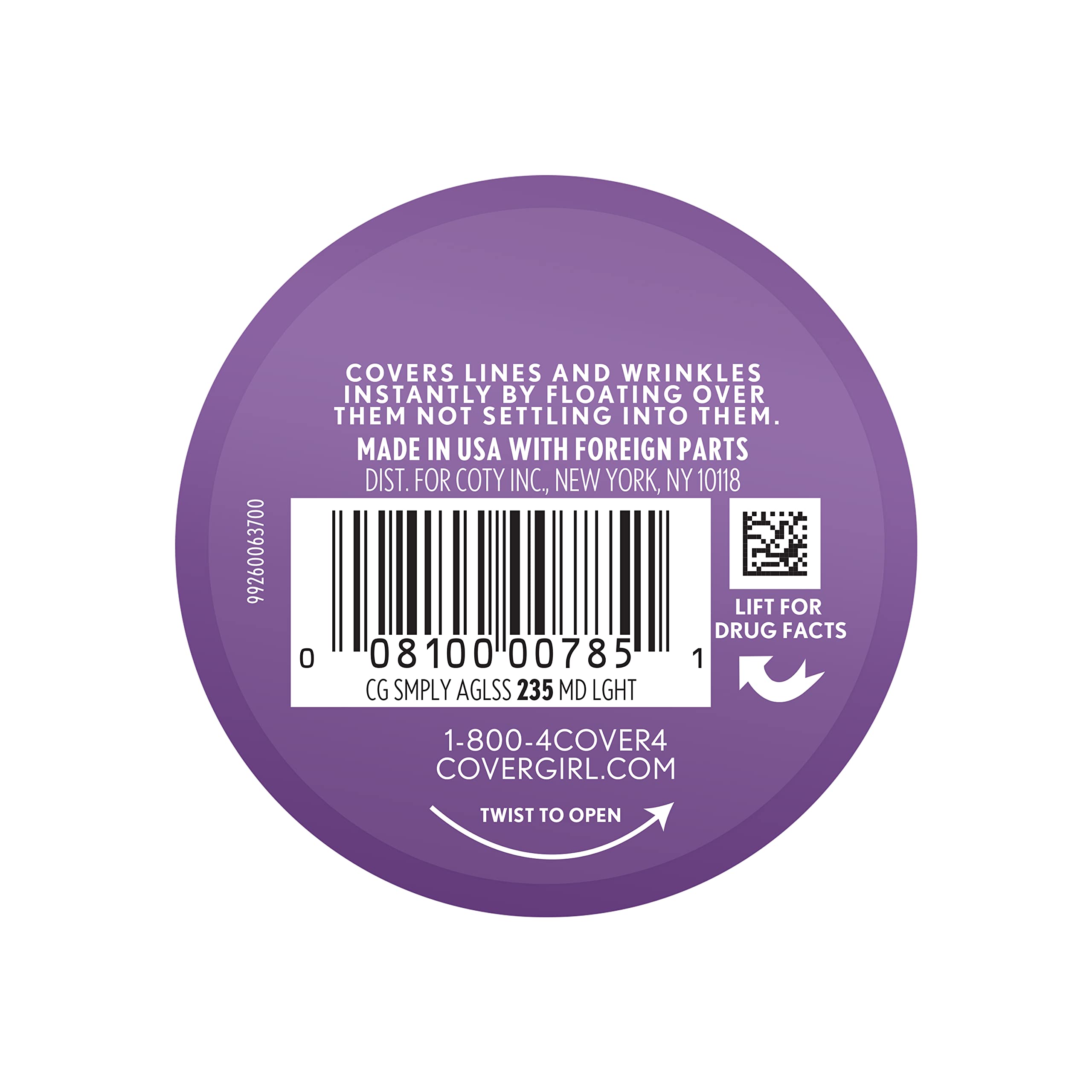 COVERGIRL & OLAY Simply Ageless Instant Wrinkle Defying Foundation, Medium Light, 0.4 oz (Packaging May Vary)
